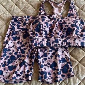 Tortoise Shell Strappy Bra & Biker Shorts